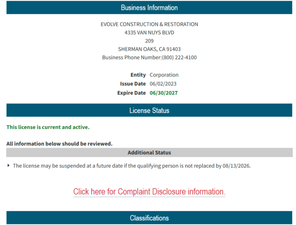 What is the Deal with Evolve Construction’s California Contractor’s License?